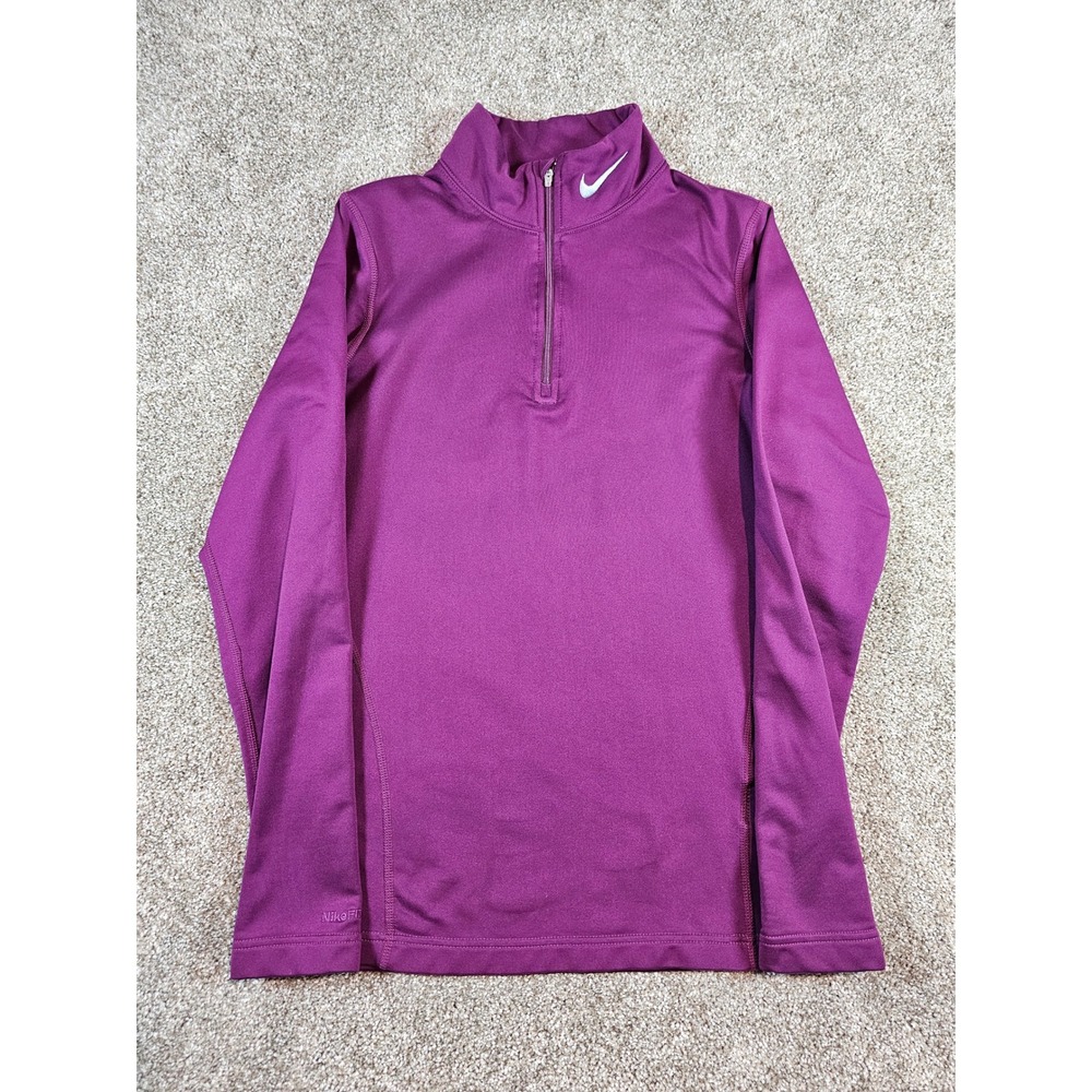 Nike Fit Dry Womens Quarter Zip Pullover Purple Running Top‎ Size M Medium